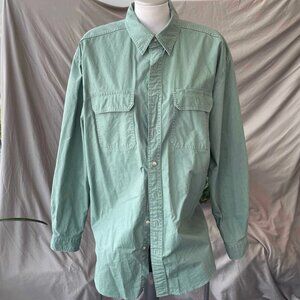 Vintage LL Bean Cotton Utility Shirt - 90s Green Oversized Fit